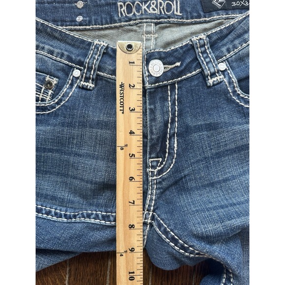 NWT Rock & Roll Denim Jeans Women's 30x34 Blue Juniors Riding Boot Cut Cowgirl - Picture 8 of 12